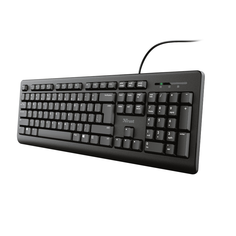 TRUST Primo Full-size keyboard with silent keys and spill-resistant design