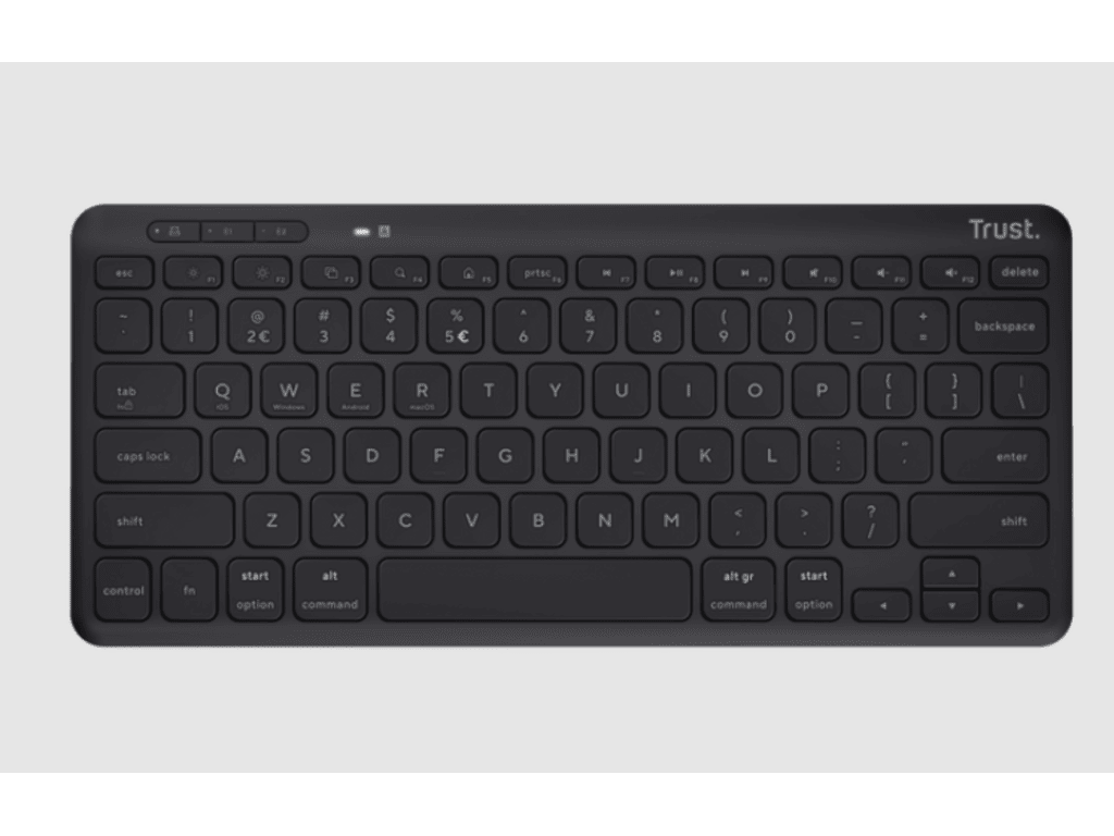 TRUST Lyra Compact Wireless Keyboard Black,US,bluetooth,USB-A,USB-C