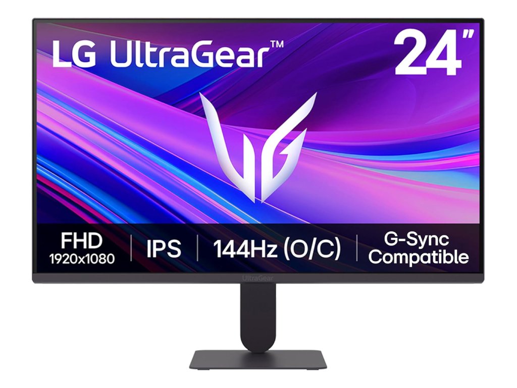 LG UltraGear IPS Gaming Monitor 24G411A-B, 23.8", Full HD 1920x1080, 144Hz OC, 1ms MBR, DP - HDMI