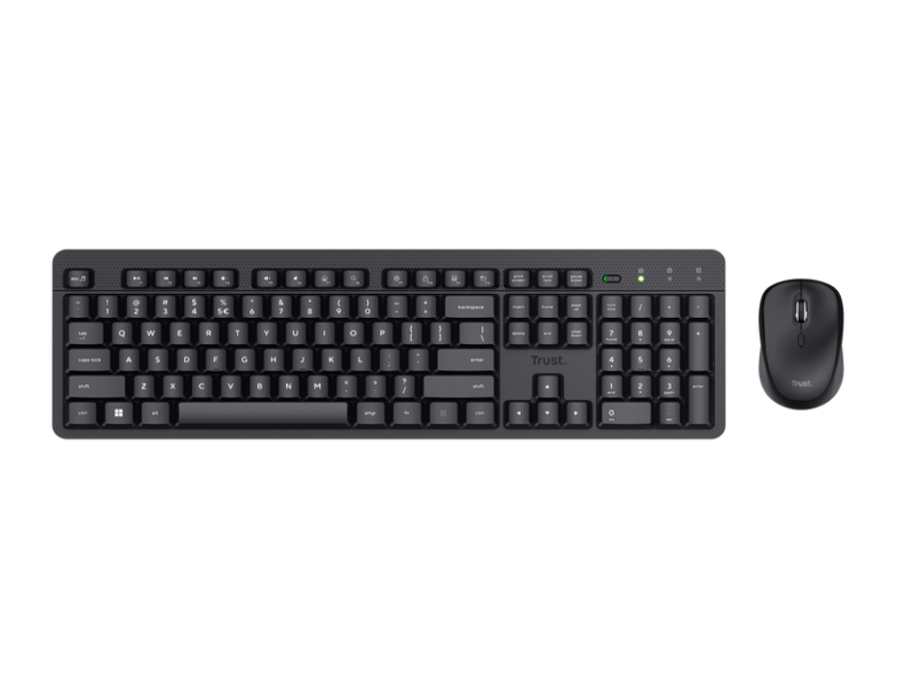 TRUST Ody II Silent Wireless Keyboard & Mouse set,US,Crna