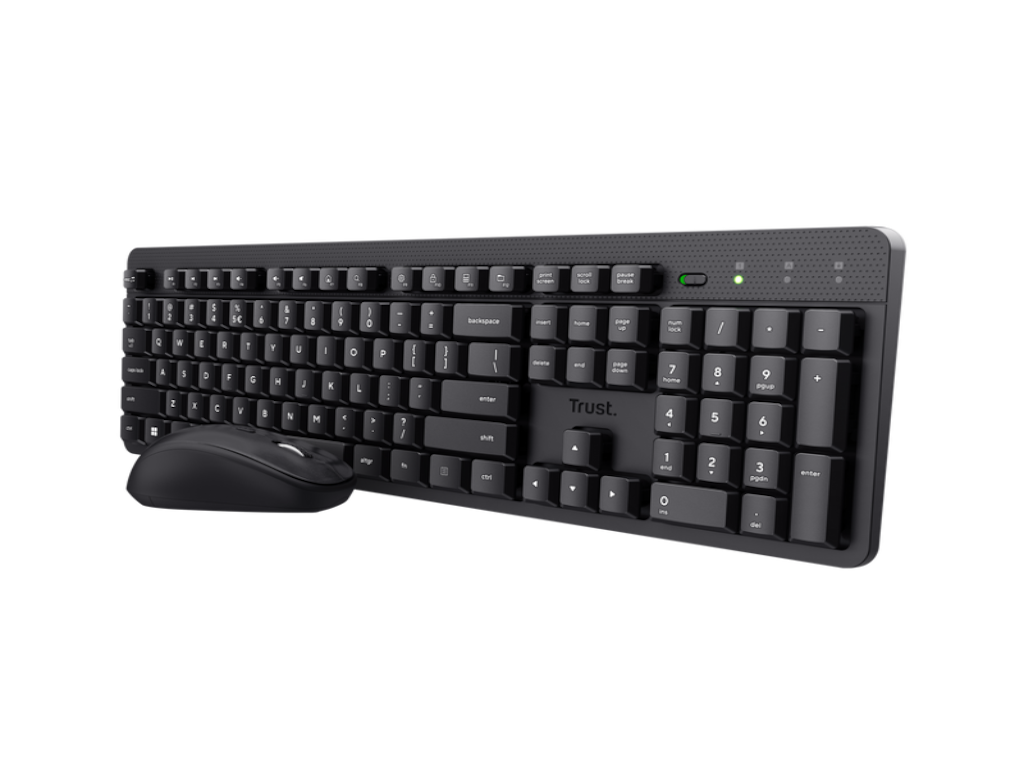 TRUST Ody II Silent Wireless Keyboard & Mouse set,US,Crna