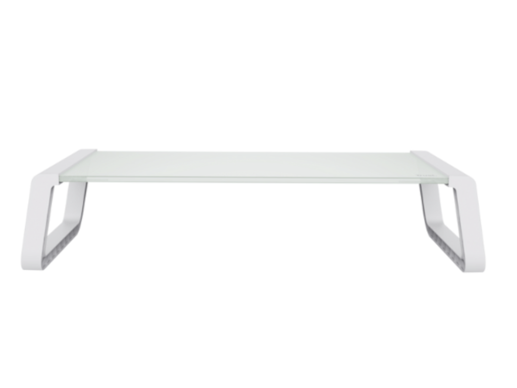 TRUST MONTA Tempered glass monitor stand - White, D:225 mm, W: 415 mm, H: 98 mm