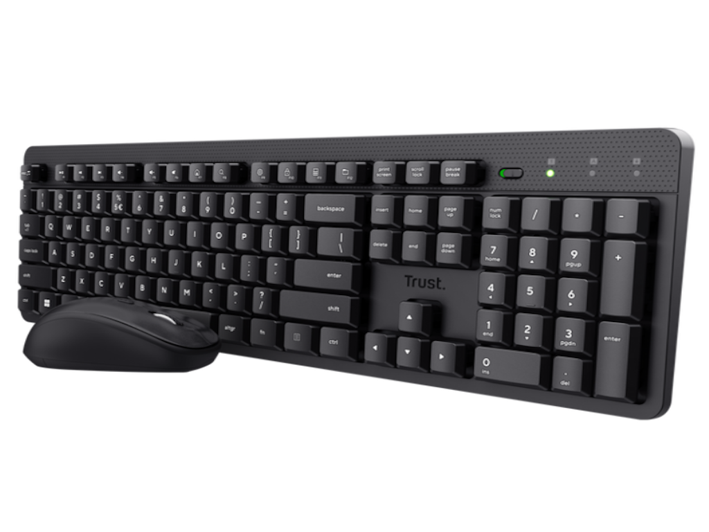 TRUST Ody II Silent Wireless Keyboard & Mouse set,YU,Crna