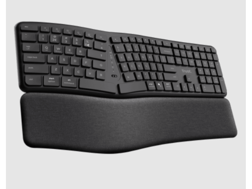 TRUST Keyra Ergonomic multidevice wireless keyboard US