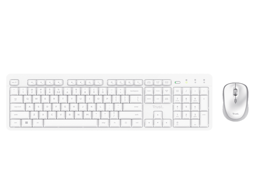 TRUST Ody II Silent Wireless Keyboard & Mouse set optical white US