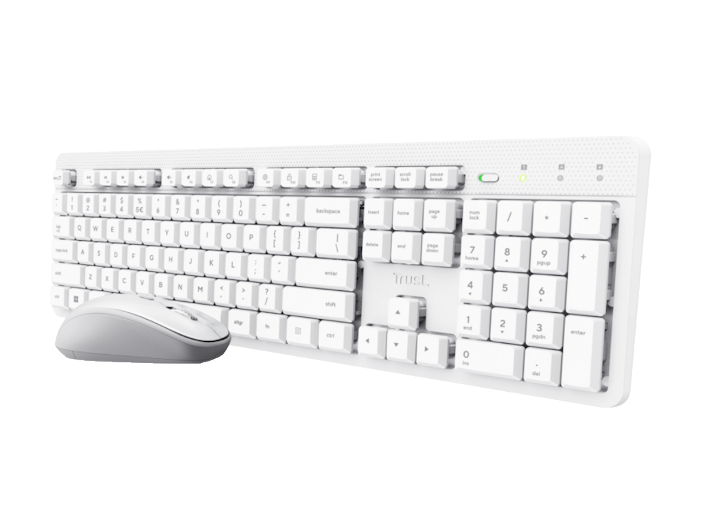 TRUST Ody II Silent Wireless Keyboard & Mouse set optical white US