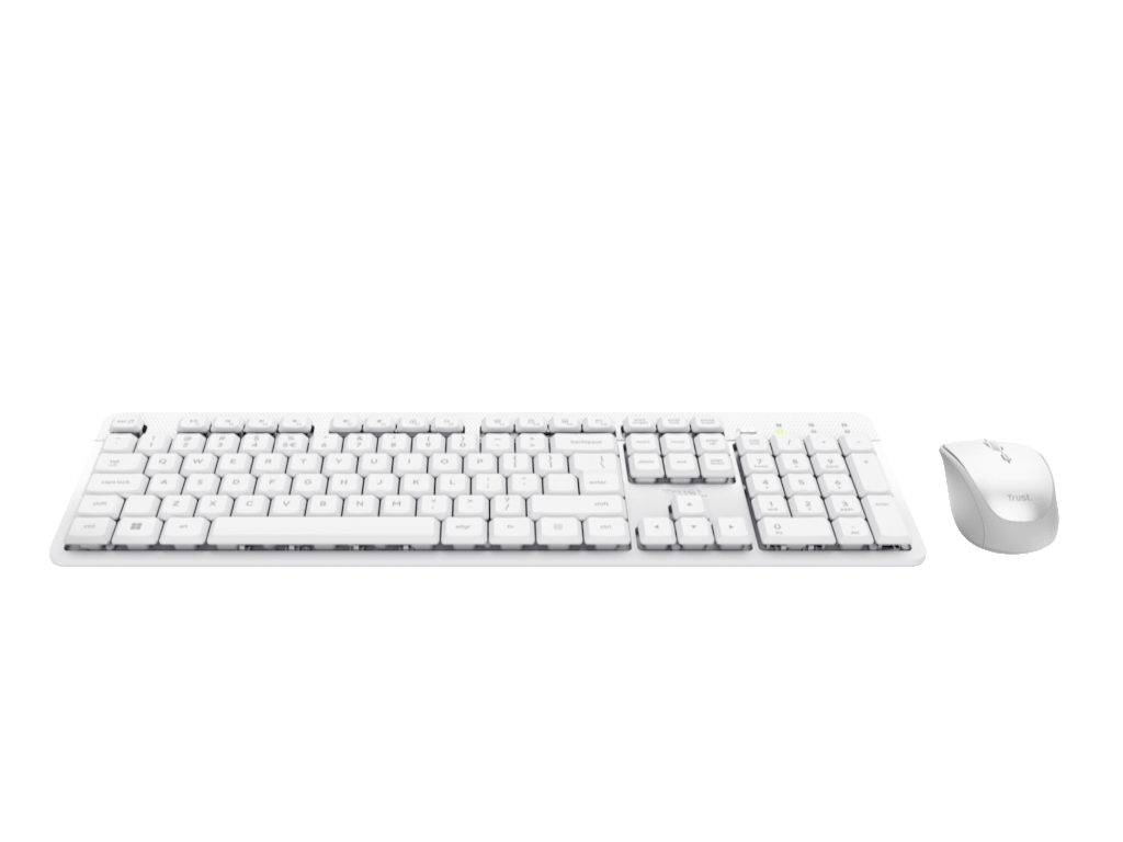 TRUST Ody II Silent Wireless Keyboard & Mouse set optical white US