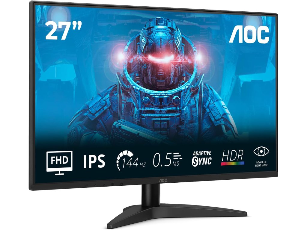 AOC IPS Gaming Monitor 27B36X, 27", Full HD 1920x1080, 144 Hz, 0.5 ms, 1500:1, HDR 10, HDMI - DP