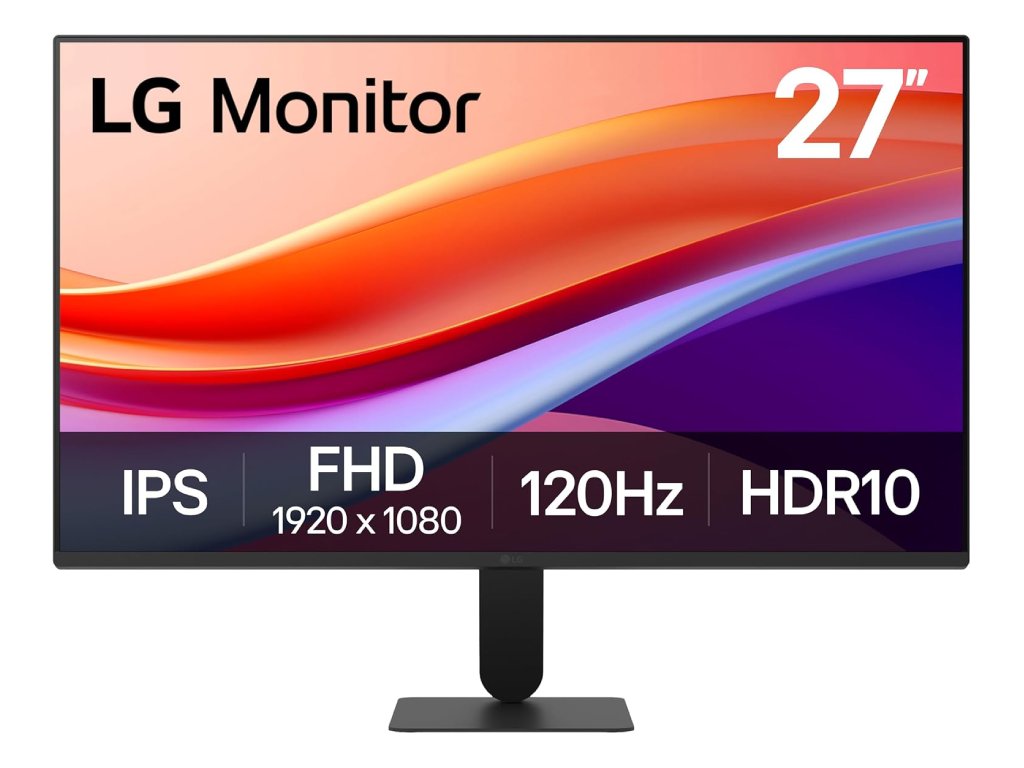LG LED IPS Monitor 27U41YA-B, 27", Full HD 1920 x 1080, 120Hz, 1500:1, 1 ms, HDMI - VGA, HDR10