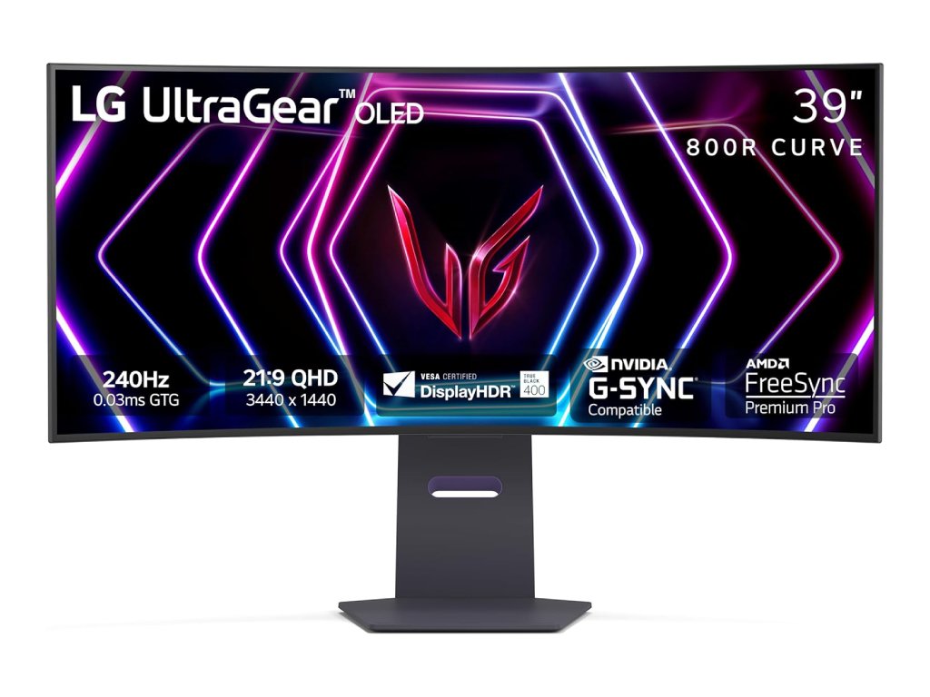LG 39" 39GS95QE-B UltraGear OLED Curved Gaming Monitor, WQHD 3440x1440,240Hz,0.03ms,DP - HDMI*2 - USB