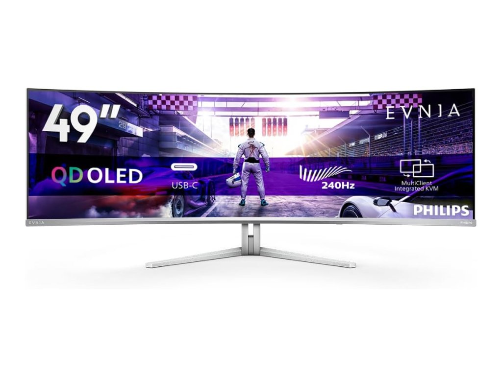 PHILIPS Gaming Monitor 49M2C8900 49" QD OLED 5120x1440, 240 Hz,0.03 ms,HDMI 2.1 x2 - DP - USB-C - 7.5 W x4