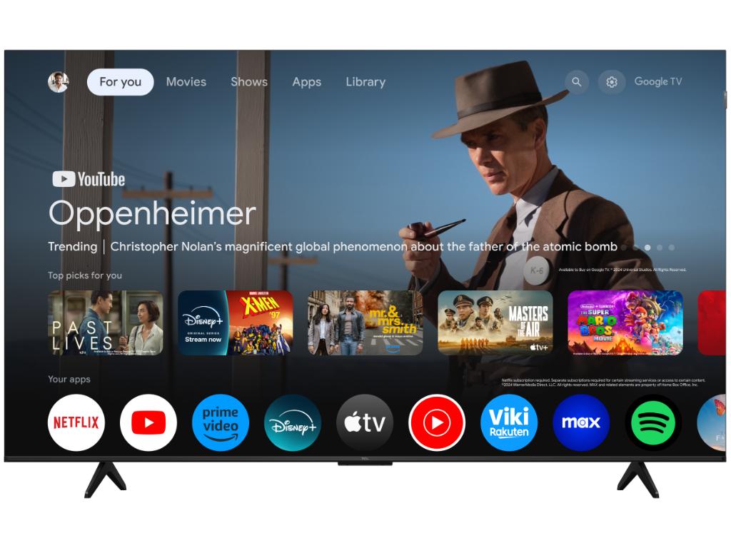 TCL 65P7K QLED TV 65" ultra HD, Google TV smart, AiPQ processor, Dolby Atmos,slim dizajn(bez okvira)