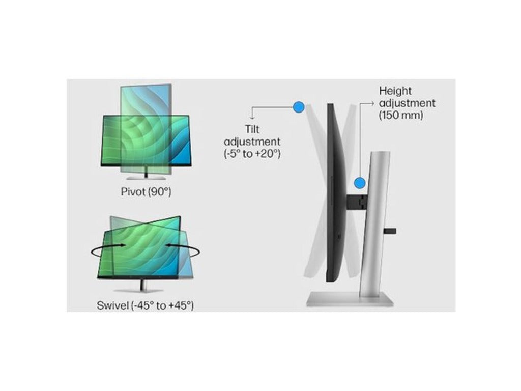 HP E27 G5 27" 75Hz FHD - IPS - DP - HDMI - HA - - Tilt - Swivel - Pivot - Black
