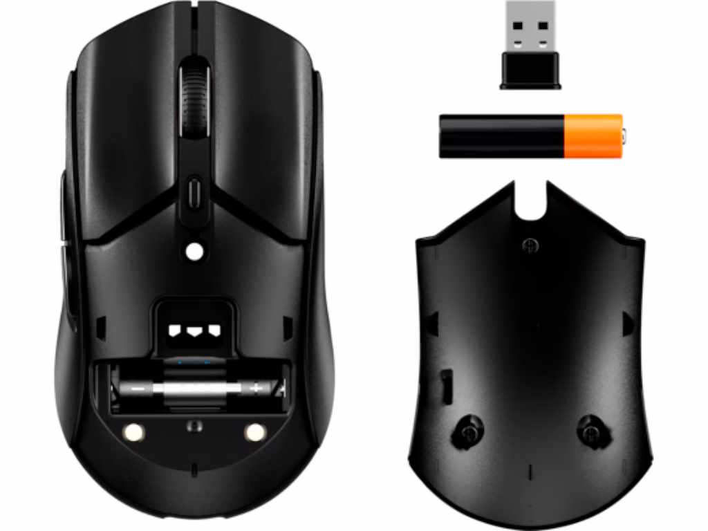 HyperX Pulsefire Haste 2 Core Wireless - 100hr - Black - AAA - 300 IPS - Up to 12000 DPI - Low-friction skates