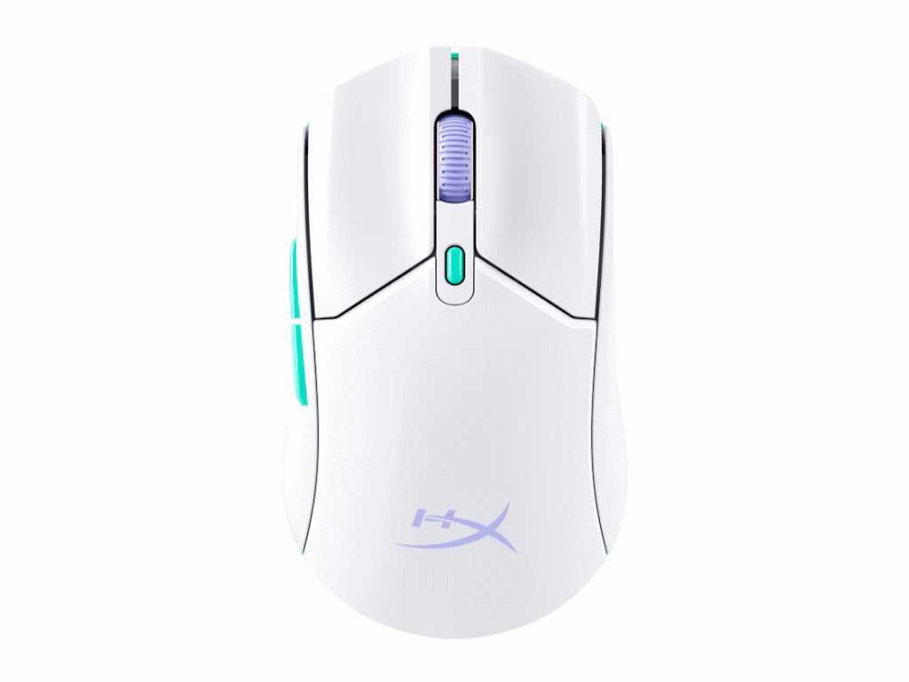 HyperX Pulsefire Haste 2 Core Wireless - 100hr - White - AAA - 300 IPS - Up to 12000 DPI - Low-friction skates