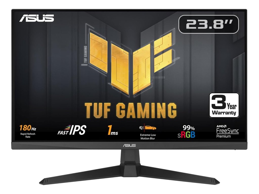 ASUS TUF Gaming IPS Monitor VG249Q3A 23.8", Full HD, 180Hz, 1 ms, Speaker 2Wx2, DP - HDMI*2, 100 x 100