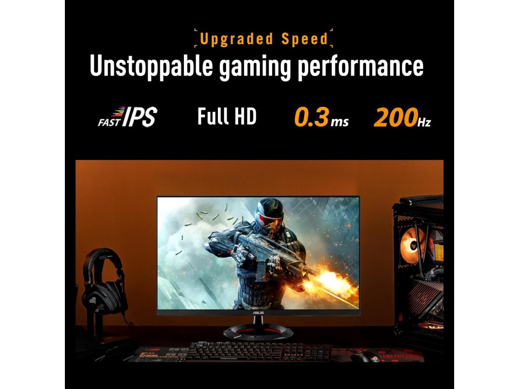 ASUS TUF Gaming IPS Monitor VG249Q5R 23.8", Full HD, 200Hz, 0.3ms, Speaker 2Wx2, DP - HDMI*2, 75x75