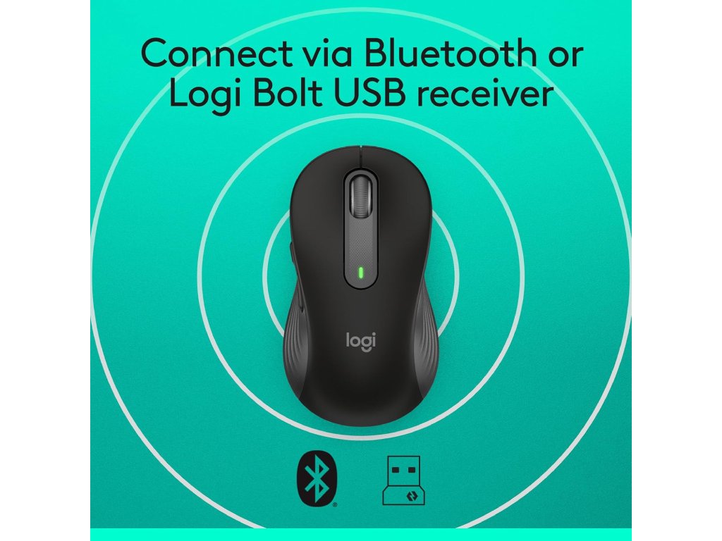 LOGITECH Signature M650 Wireless Mouse for Business, 400-4000 DPI, Bluetooth, 10m, 1x AA battery