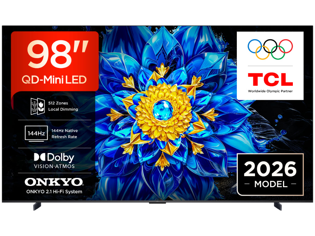 TCL 98P8L QD Mini LED TV 98" ultra HD, Google smart, Refresh rate 144Hz, 2.1 Onkyo, smart remote