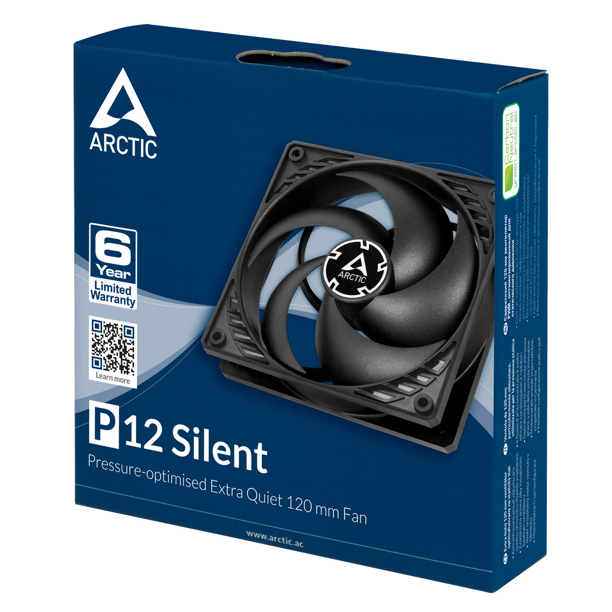 ARCTIC P12 Pressure-optimised Extra Quiet 120 mm Fan, 1050 rpm, Fluid Dynamic Bearing, 3-Pin