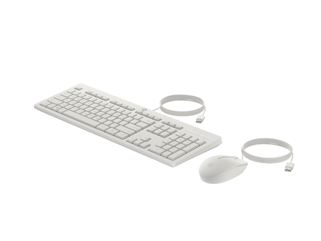 HP 225 Wired Mouse and KB G2 White