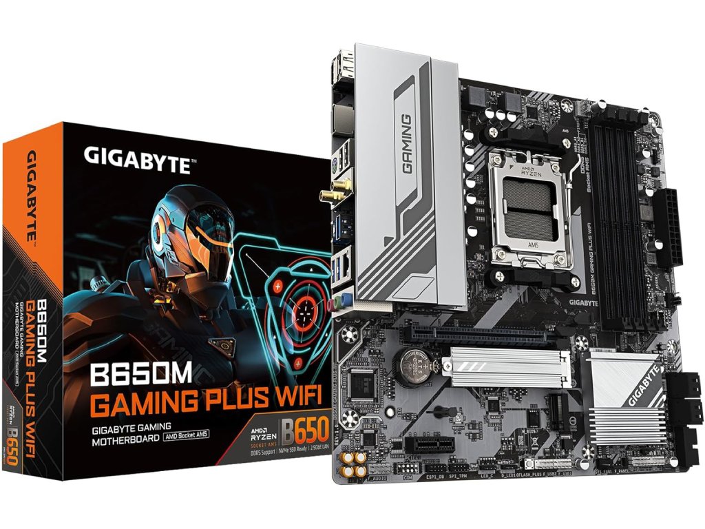 GIGABYTE AMD Ryzen MB B650M GAMING PLUS WIFI,4*DDR5 8000MHz,PCIe 4.0, AM5, WIFI6E, 2.5GbE, DP - HDMI