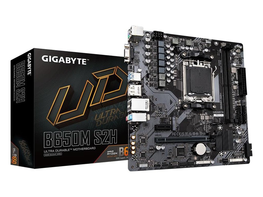 GIGABYTE AMD Ryzen MB B650M S2H, 2*DDR5 6400MHz, PCIe 4.0, AM5 Socket, GbE LAN, DP - HDMI - VGA
