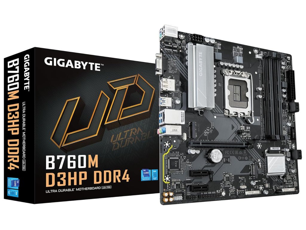 GIGABYTE Intel MB B760M D3HP DDR4, 4*DDR4 5333MHz, 2*PCIe 4.0 x4 M.2, RAID, DP - HDMI - VGA, LGA 1700