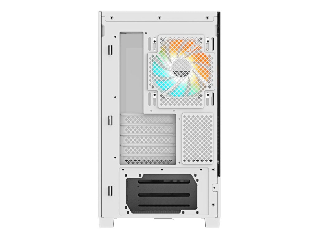 GIGABYTE C201 Panoramic ICE Mid Tower PC Case(mini-ITX - m-ATX), Pre-installed 3 ARGB fans,USB*2,White