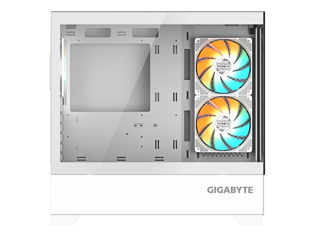 GIGABYTE C201 Panoramic ICE Mid Tower PC Case(mini-ITX - m-ATX), Pre-installed 3 ARGB fans,USB*2,White
