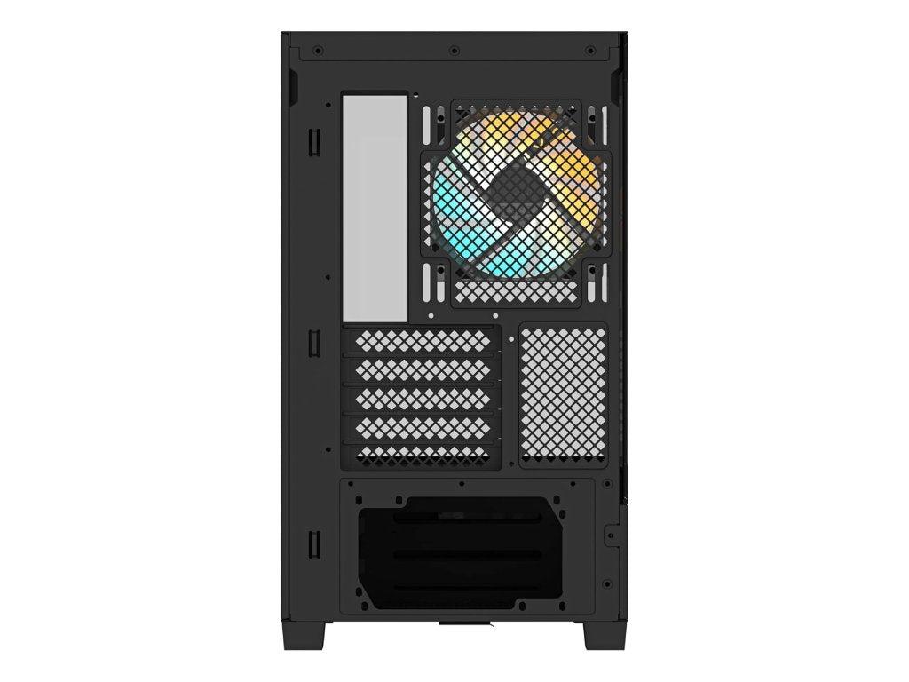 GIGABYTE C201 Panoramic Mid Tower PC Case(mini-ITX - m-ATX), Pre-installed 3 ARGB fans, USB*2, Black