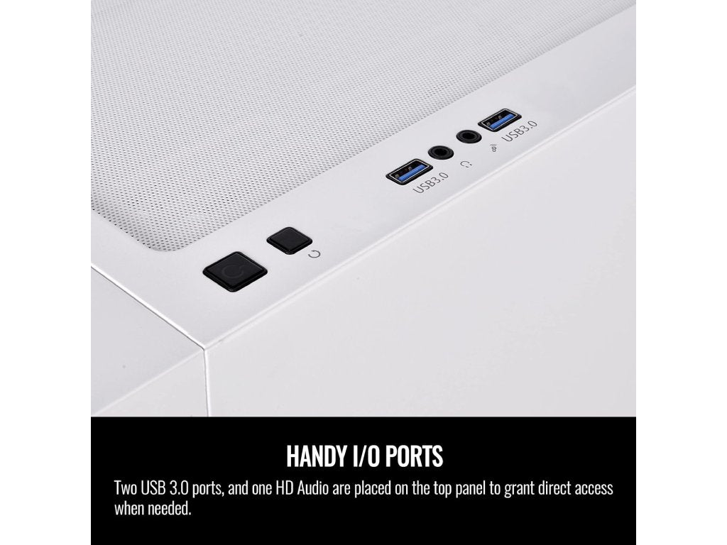 THERMALTAKE H570 TG Snow ARGB Mid Tower, Tempered Glass - Mesh Front Panel - 120mm ARGB Lite Fan*3 - USB