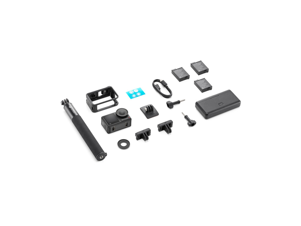 DJI Osmo Action 4 Adventure Combo - 3 Batteries, 1.5m Extension rode, Multifunctional Battery Case