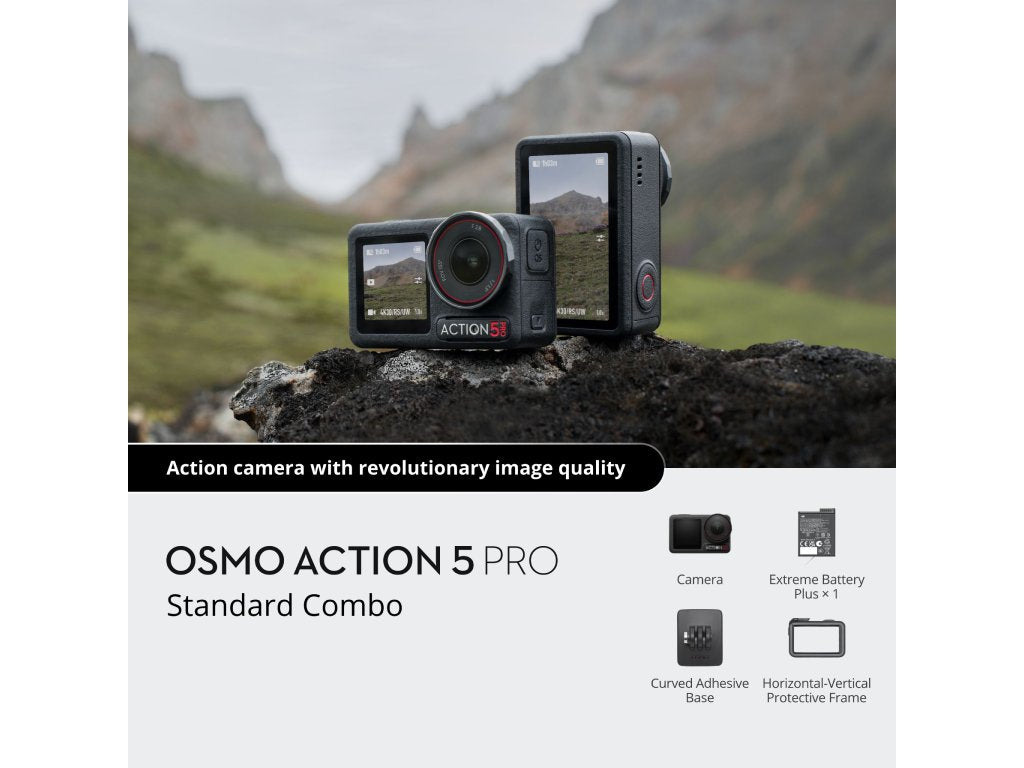 DJI Osmo Action 5 Pro Standard Combo, 4K - 60fps, 40 MP, f - 2.8 , Dual OLED TS, 47GB Built-in Storage