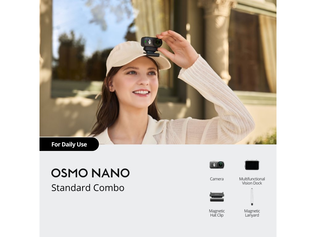DJI Osmo Nano Standard Combo 128GB, 4K - 60fps, 200-Min Extended Battery Life, Ultra-wide FOV