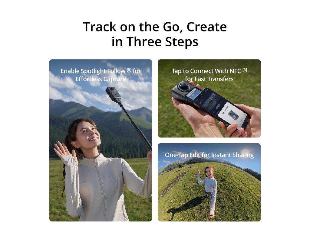 DJI Osmo 360 II Standard Combo, Native 8K - 60fps, 1 360 imaging, 105GB of built-in storage