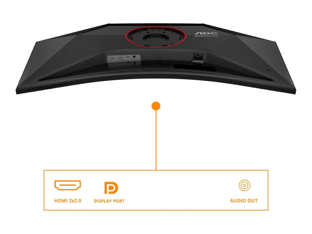 AOC Gaming Curved Monitor CU34G4, 34", WQHD 3440x1440, 180Hz, 1 ms, HDMI*2 - DP, HAS - Swivel - Tilt
