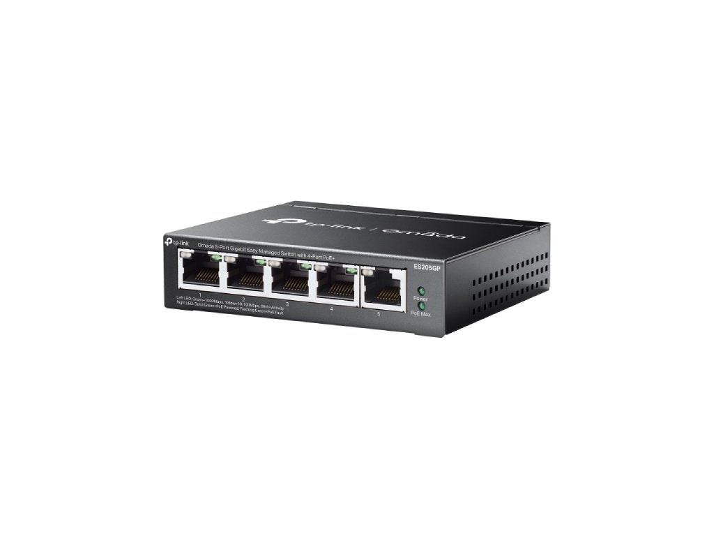 TP-LINK ES205GP Omada 5-Port Gigabit Easy Managed Switch with 4-Port PoE+, 65W Power Budget