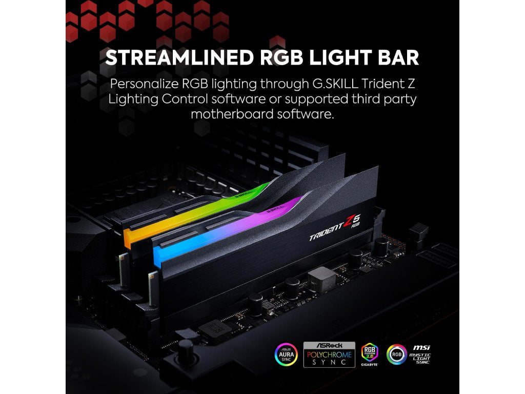 G.SKILL Trident Z5 RGB 32GB(2x 16GB) DDR5 6000 MT - s, CL36, 1.35V, Intel XMP 3.0 & AMD Expo