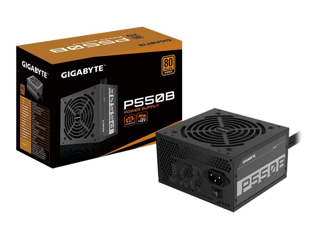 GIGABYTE GP-P550B 550W Power Supply, 80 PLUS Bronze certified, 120mm Silent (HYB) Fan