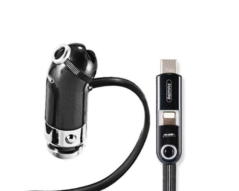 Auto punjač RC-C211 2.4A za iPhone & USB tip C crni