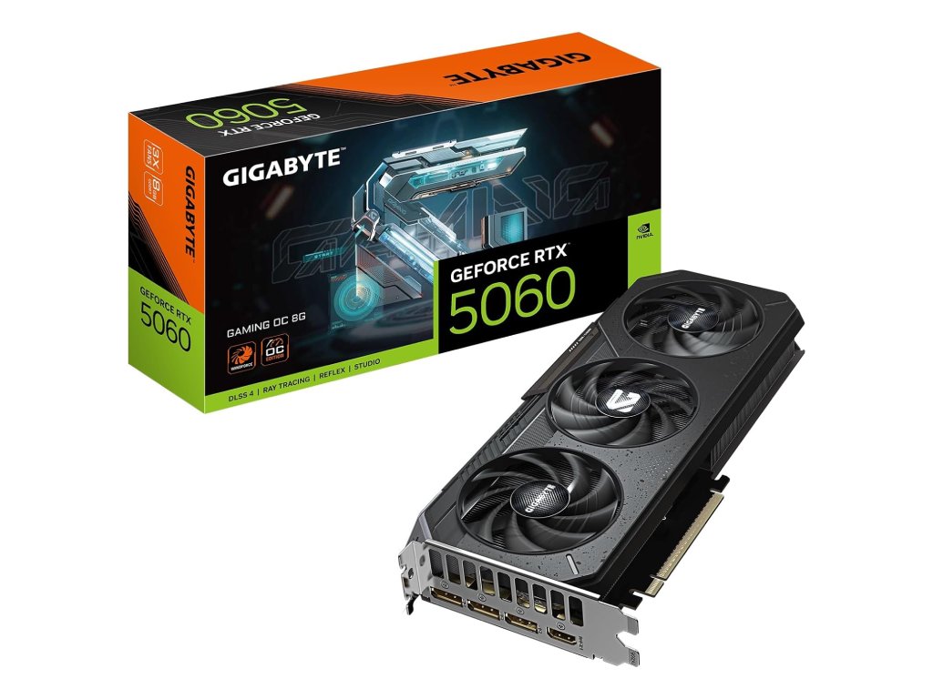 GIGABYTE VGA GeForce RTX 5060 GAMING OC 8G GDDR7, 128 bit, DP*3(2.1b) - HDMI*2(2.1b)