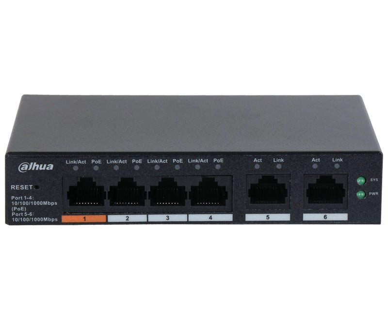CS4006-4GT-60 6-Port Cloud Managed Desktop Gigabit Switch with 4-Port PoE
