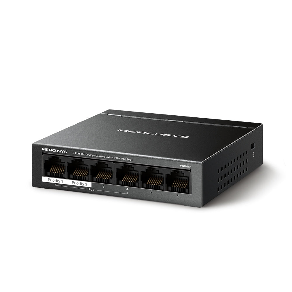 MS106LP(UN) 6-Port 10 - 100Mbps Desktop Switch with 4-Port PoE+