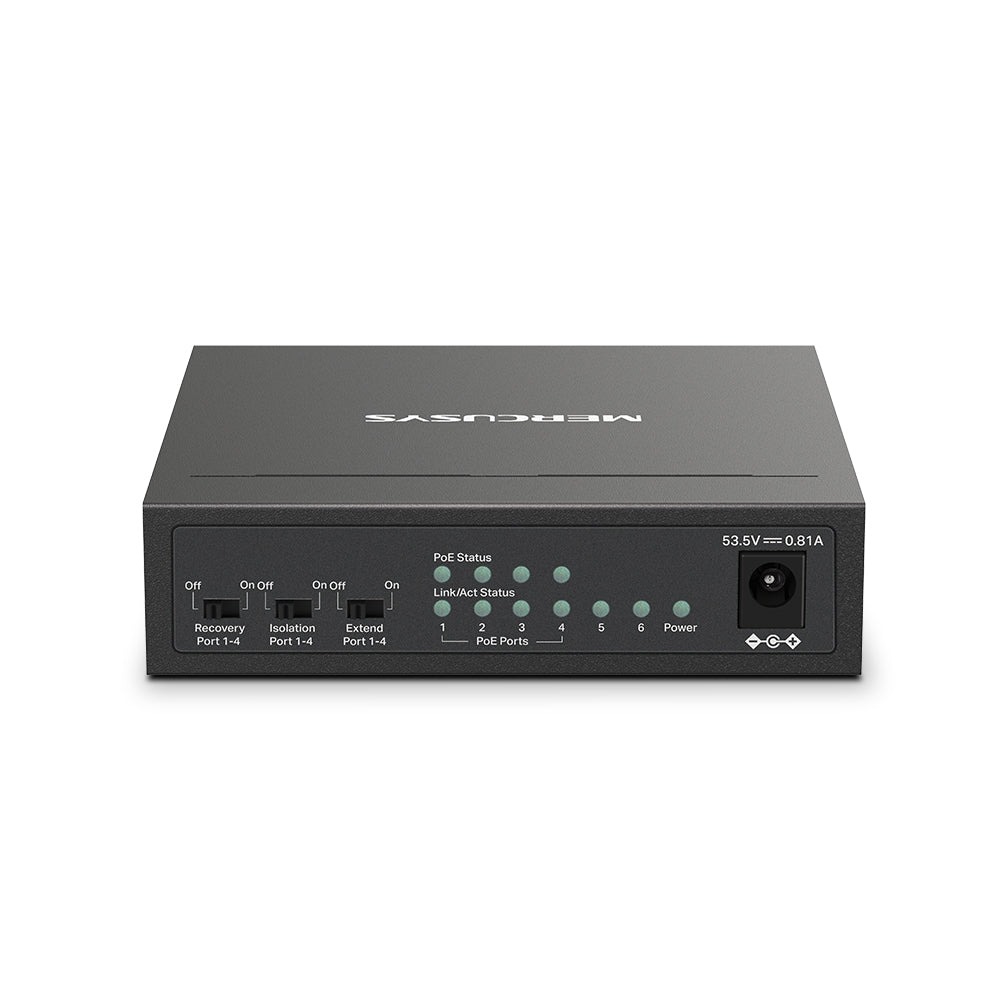 MS106LP(UN) 6-Port 10 - 100Mbps Desktop Switch with 4-Port PoE+