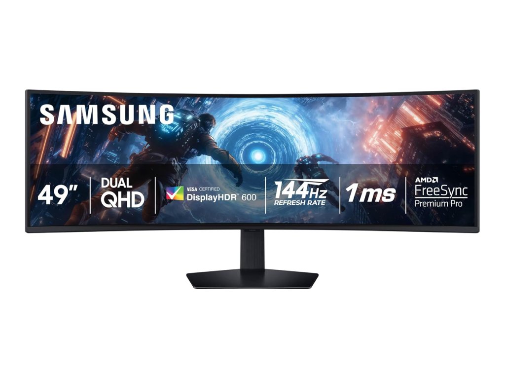 SAMSUNG 49" Odyssey G9 G91F Curved DQHD Monitor, 5120 x 1440, 144Hz, 1 ms,2500:1, 32:9,DP - HDMI*2,HAS