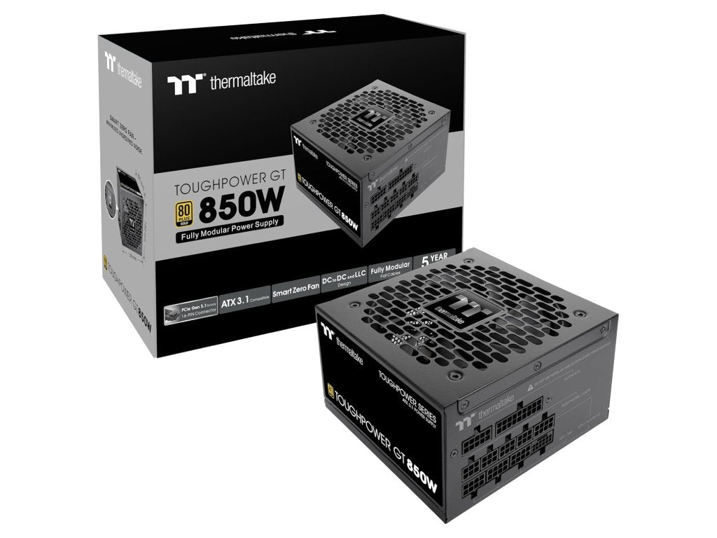 THERMALTAKE PSU Toughpower GT 850W 80 PLUS GOLD, ATX 3.1, fully modular, PCIe 12V-2x6 (12+4 pin)