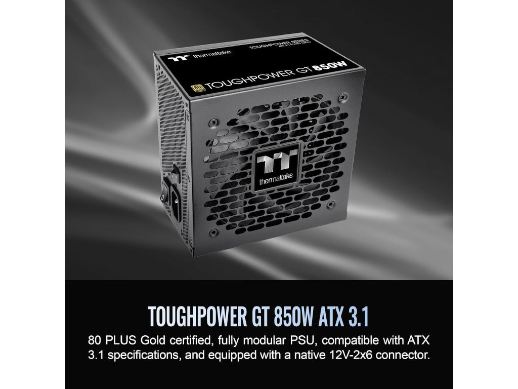 THERMALTAKE PSU Toughpower GT 850W 80 PLUS GOLD, ATX 3.1, fully modular, PCIe 12V-2x6 (12+4 pin)