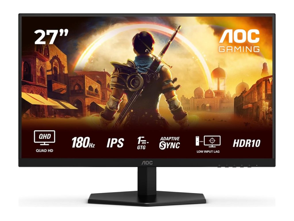 AOC Gaming Monitor Q27G42XE, 27" QHD 2560x1440, 180Hz, 0.5 ms, 1000:1, DP - HDMI*2, Tilt, 2W x 2