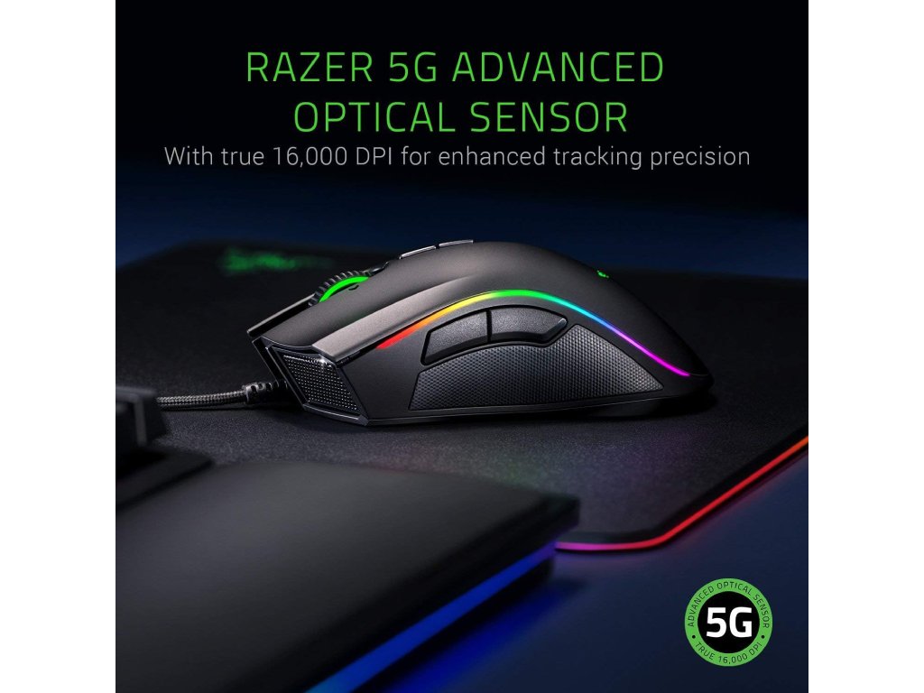 RAZER Mamba Elite Wired Mouse with Extended Razer Chroma, 16K DPI, 9 buttons